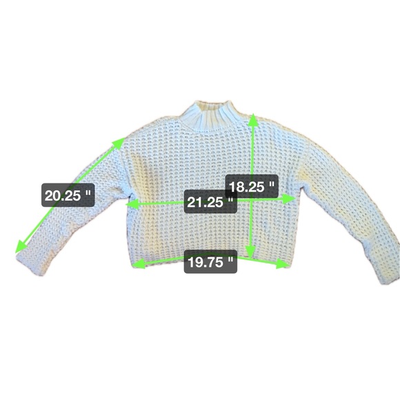 FOREVER 21 women’s long sleeve crop turtleneck knitted sweater size S cream - Picture 5 of 5